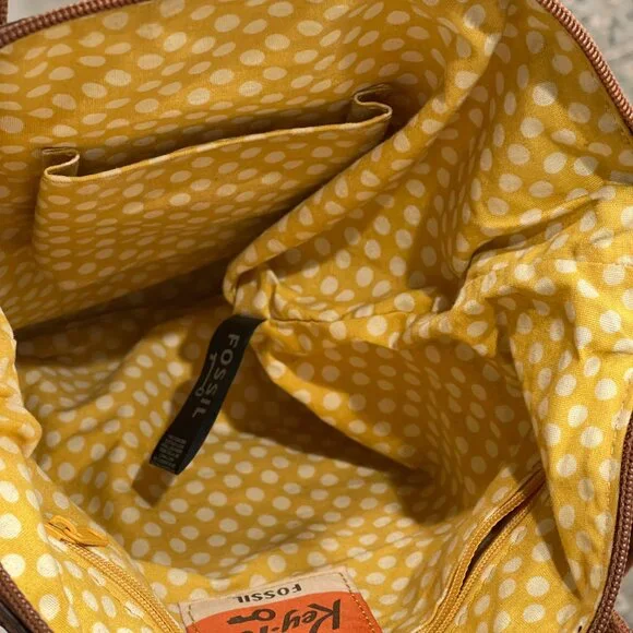 -Mod Bloom Pop – Vintage Fossil Key-Per Mod-Floral Messenger Crossbody Bag - Picture 10 of 16